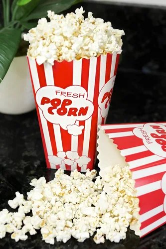 Miniatura 7 de 15 Cajas de papel para palomitas de maíz de noche de cine, cubetas de 19.7 cm de alto, grandes y con capacidad para 46 oz, diseño de fiesta antiguo