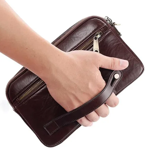 Miniatura 4 de Hebetag Cartera de cuero para hombre organizador de muñeca