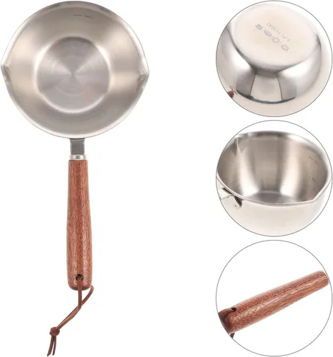 Miniatura 8 de SHERCHPRY Cacerola de acero inoxidable con mango de madera multifunción para cocinar