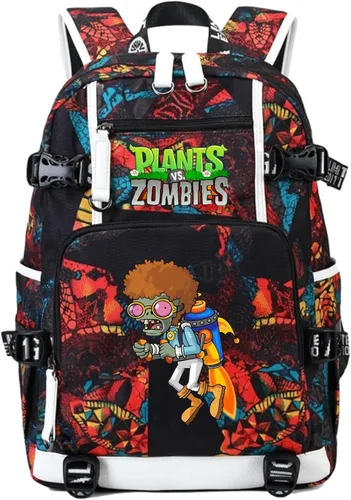 Miniatura 10 de ISaikoy Game Plants vs. Zombies - Mochila de hombro para libros, mochila escolar, mochila para computadora portátil, color rojo1