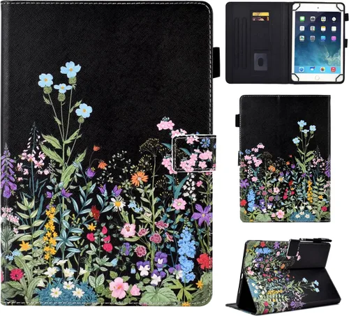 Funda universal para tablet Android de 10 pulgadas de 10.1 pulgadas, funda con soporte de visión multiángulo, funda protectora de piel sintética
