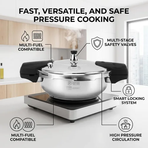 Miniatura 3 de Olla a presión para estufa, olla a presión de cocina 80KPA para el hogar (11.0 in)