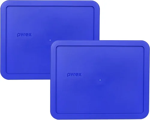 Pyrex 7212-PC 11 tazas Cadet Blue Tapas de repuesto para almacenamiento de alimentos (paquete de 2) - Fabricado en Estados Unidos