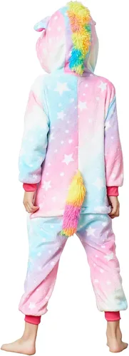 Miniatura 6 de HQFURS Mono de unicornio para niños pijama de animales para cosplay disfraz unisex de Halloween