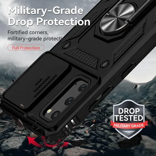 Miniatura 5 de Funda para Samsung Galaxy S20 con cubierta para lente de cámara, protector de pantalla HD, doble capa de grado militar, probada contra caídas