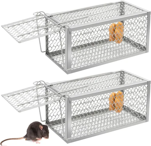 Miniatura 12 de Qualirey 1 Pieza Trampa Humana para Ratas Ardilla Listada Roedor Ratón Ardilla Trampa de 9.1 x 4.5 x 4.5 Pulgadas Animales Vivos Ratón Topillos