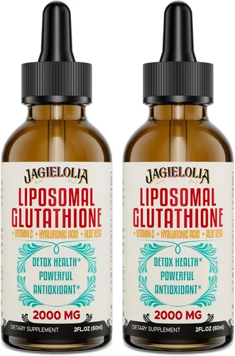 Miniatura 8 de Jagielolia Líquido de glutatión liposomal de 2000 MG, fabricado en los Estados Unidos, suplemento de glutatión reducido, absorción mejorada, sin