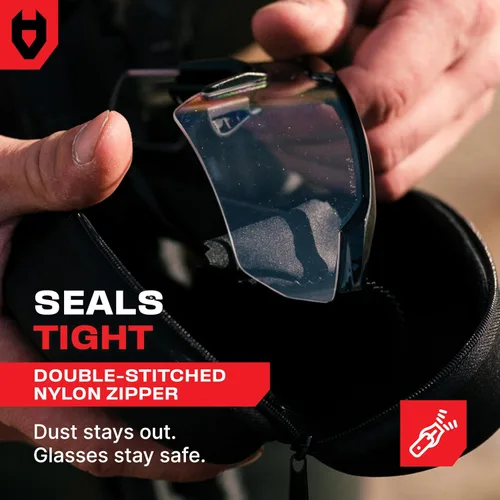 Miniatura 5 de Estuche de almacenamiento NoCry para gafas de seguridad con forro de fieltro, cierre reforzado y práctico clip de cinturón