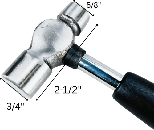 Miniatura 2 de Mini martillo de bola de 6 pulgadas 4 onzas Mango de goma Ideal para metalurgia, diseño de joyas, instalar uñas pequeñas, colocar ojales