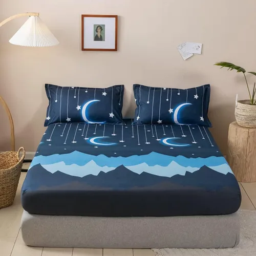Miniatura 23 de Feelyou Juego de sábanas bajeras con estampado de mármol, tamaño Queen, elegante, de lujo, color negro, para niños, adolescentes, adultos