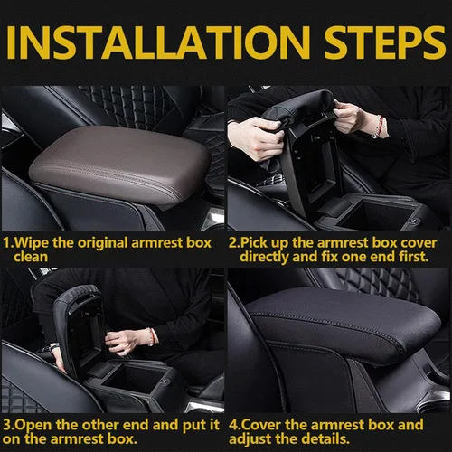 Miniatura 7 de AOMSAZTO Fundas de reposabrazos para Cadillac Escalade 2007-2014 Negro