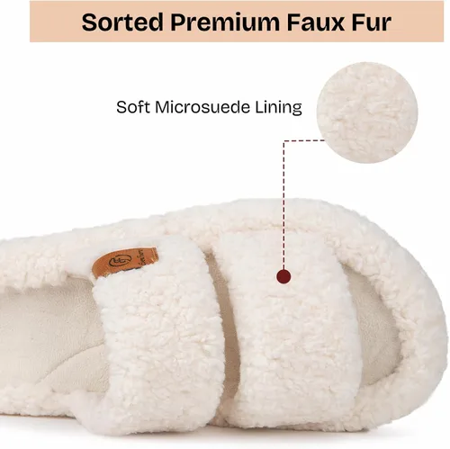 Miniatura 4 de EverFoams - Pantuflas de punta abierta para mujer, suaves y cómodas, de espuma viscoelástica, para interiores