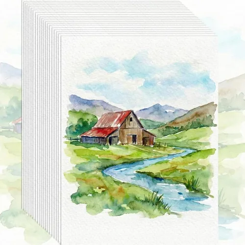 82 hojas de papel de acuarela de 5 x 7 pulgadas, papel de prensa fría de 110 lb/230 GSM, papel de color de agua blanca para niños, adultos,