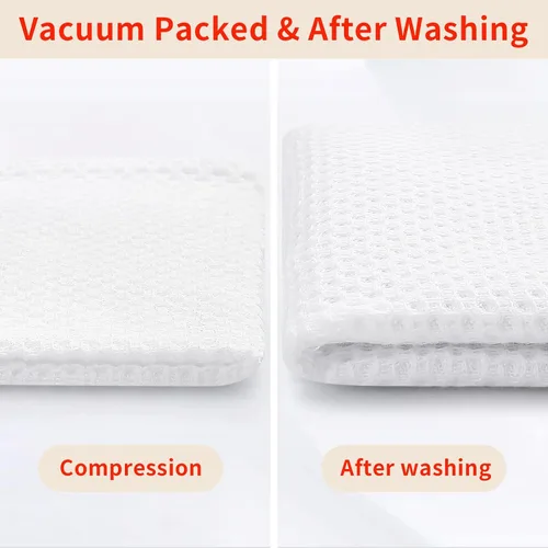 Miniatura 22 de Homaxy Trapos de cocina de 100% algodón, tejido de punto gofre, ultrasuaves, absorbentes y de secado rápido, 12 x 12 pulgadas, paquete de 6, blanco