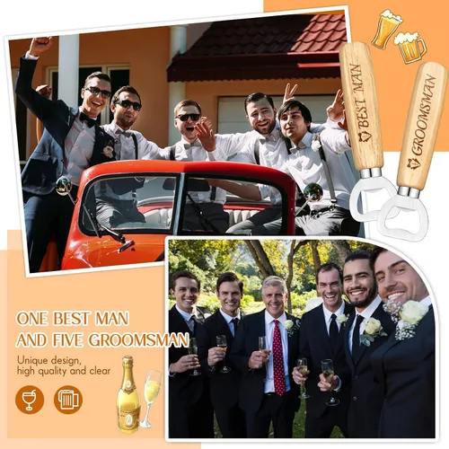 Miniatura 6 de Patelai Abrebotellas de madera, regalos para padrinos de boda, abrelatas de madera, regalos de boda, propuesta, regalo de despedida de soltero