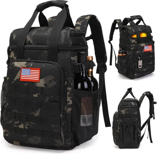 Miniatura 9 de Mochila térmica táctica, mochila de almuerzo para hombres y adultos, para trabajo con asa, mochila térmica suave aislada, impermeable, a prueba