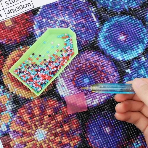 Miniatura 5 de WILLBOND 50 almohadillas de cera de pintura de diamante con 2 piezas de pintura de diamante para San Valentín, bricolaje, bordado, punto de cruz