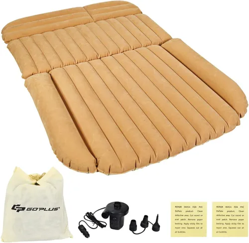 Miniatura 6 de Goplus - Colchón inflable para asiento trasero de auto, incluyen bomba de aire eléctrica, ideal para acampar, viajes o para dormir en casa, inflado