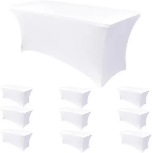 Miniatura 32 de Obstal Paquete de 6 Fundas de Mesa Elásticas de Spandex para Mesas de 6 Pies - Mantel Rectangular Universal Ajustado de 6 Pies Protector para Bodas