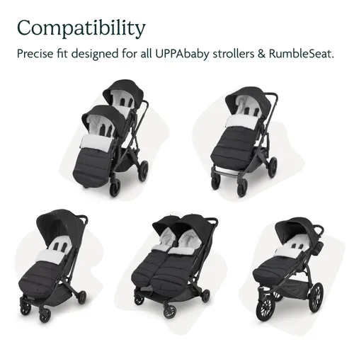 Miniatura 5 de UPPAbaby CozyGanoosh Footmuff - Se fija fácilmente a los cochecitos UPPAbaby + RumbleSeat - Ultra-afelpado, resistente a la intemperie - Funda