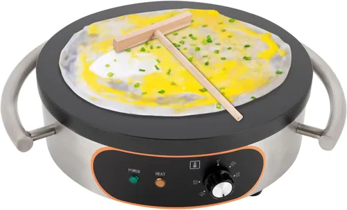 Miniatura 11 de Máquina eléctrica para hacer crepes comercial, para hacer panqueques grandes, plancha, placa plana, sartén para crepes, cereales, estufa para 1650 W