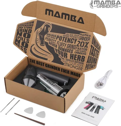 Miniatura 5 de Mamba Molinillo de especias eléctrico XL, recargable por USB, con una sola mano, para hierbas y especias con dientes de aluminio, molinillo