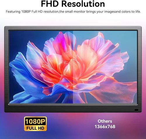Miniatura 2 de Monitor de pantalla táctil de 14 pulgadas FHD 1080P 60hz 99% sRGB IPS/HDMI/USB-C Monitor de computadora Plug & Play, para computadora portátil