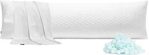Miniatura 12 de Rainmr Almohada de Cama Tamaño Queen para Dormir de Espuma Viscoelástica Triturada con Altura Ajustable y Funda de Almohada Lavable Refrescante