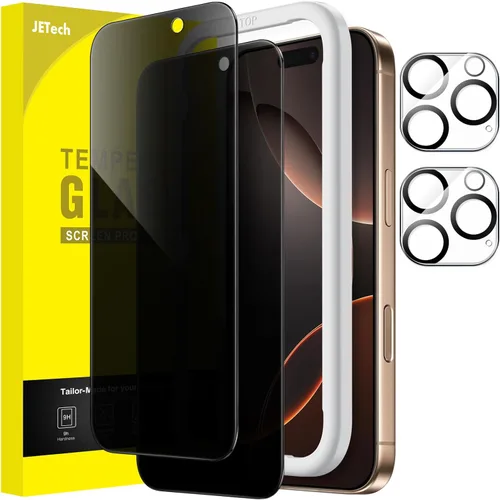 Miniatura 20 de JETech - Protector de pantalla de privacidad para iPhone 17 Pro de 6,3 pulgadas con protector de lente de cámara, película de vidrio templado