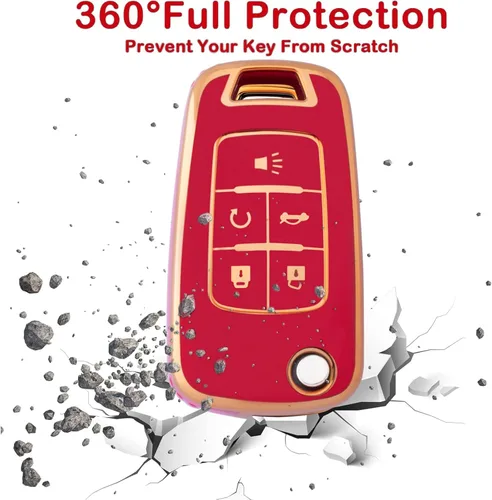 Miniatura 31 de XIYANG TRADE Funda para llavero Chevy con llavero, funda de TPU suave para llave de protección completa para Camaro Cruze Equinox Malibu Impala