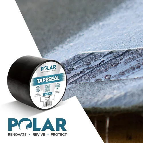 Miniatura 4 de Polar TapeSeal Black - 2 pulgadas x 5 pies Cinta impermeable de goma para fugas y grietas en techos, tuberías de PVC, bajantes, fontanería