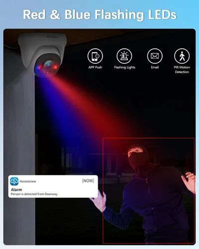 Miniatura 4 de 【Gran angular de 130° y 90 días de almacenamiento】Sistema de cámara de seguridad de cúpula con cable, sistemas de cámara de videovigilancia