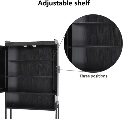 Miniatura 4 de apexnova Gabinete de almacenamiento sobre el inodoro, estante organizador de baño de madera que ahorra espacio sobre el inodoro con puerta doble
