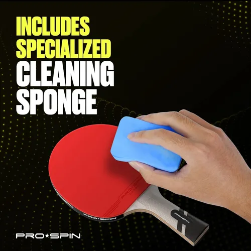 Miniatura 7 de Kit de limpieza de goma para tenis de mesa PRO-SPIN - Limpiador de pala de ping pong Incluye limpiador de goma de 200ml y esponja Elimina