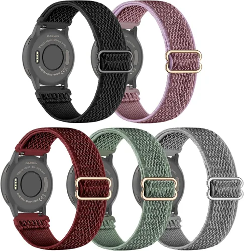Miniatura 14 de Paquete de 5 correas de reloj de nailon compatibles con Garmin Venu 3S/Venu 4 (1.614 in)/2S/Forerunner 265S 1.654 in, 0.709 in, correa deportiva