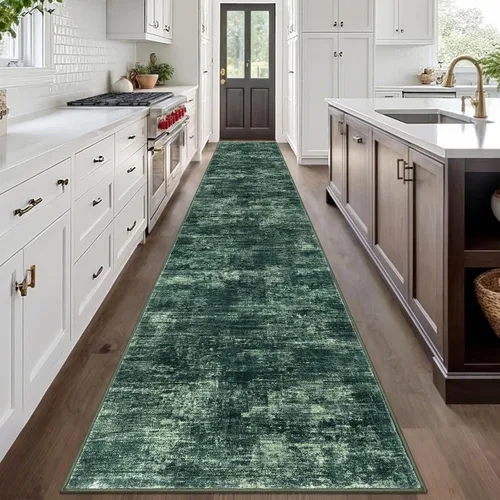 Miniatura 1208 de IOHOUZE Alfombra abstracta lavable de 3 x 12 pies para pasillos, antideslizante para cocina, camino de entrada de lana sintética para interiores