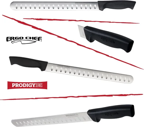 Miniatura 3 de Ergo Chef Prodigy Series - Juego de 2 rebanadores de 12 pulgadas, pechuga, cuchillo para tallar asado y tenedor para tallar carne de 8 pulgadas Pro