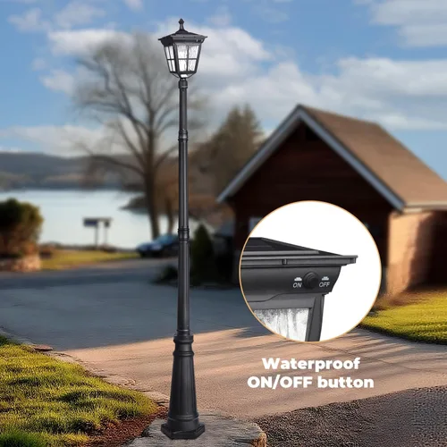 Miniatura 4 de ST4311AC - Lámpara de poste solar brillante para exteriores del atardecer al amanecer, funciona con energía solar para patio, jardín, terraza