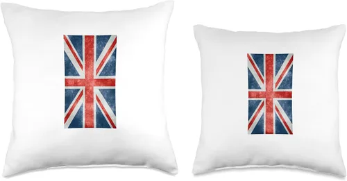 Miniatura 3 de BritishMerch Almohada vertical con bandera británica, 16 x 16 pulgadas, multicolor
