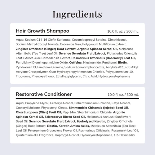 Miniatura 6 de Set de champú y acondicionador para el crecimiento del cabello, champú y acondicionador de romero y biotina para engrosar el cabello, impulso