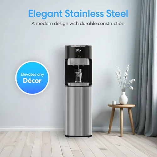 Miniatura 7 de Brio Dispensador de agua de carga inferior, serie esencial, 3 ajustes de temperatura, agua caliente, temperatura ambiente y fría, aprobado por