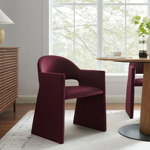 Miniatura 15 de Modway Talia Performance - Sillón de comedor de terciopelo en color marrón chocolate