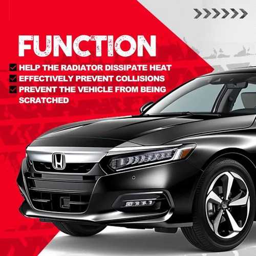 Miniatura 4 de KUAFU Juego de 3 piezas para parrilla delantera y cubierta de párpados compatible con Honda Accord 10th Gen Sedán 2018-2020, parrilla superior