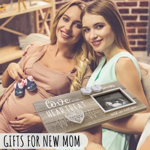 Miniatura 3 de Marco de fotos de ecografía de bebé con cuenta regresiva de semanas – Foto de ultrasonido estándar de 4"x3" – Ideas de anuncios de embarazo – Regalo
