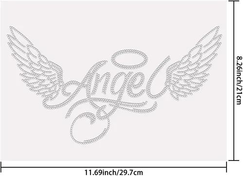Miniatura 2 de SUPERDANT Diamantes de imitación de ángel para planchar para ropa, alas de cristal, calcomanías de transferencia de calor, parches de diamantes