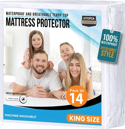 Miniatura 26 de Utopia Bedding – Protector impermeable de colchón tamaño individual, funda de colchón de terry premium de 200 GSM, transpirable, estilo ajustado