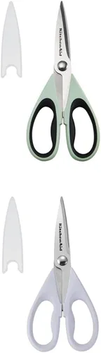 KitchenAid Tijeras multiusos con funda protectora, 8.72 pulgadas, Pistachio & KitchenAid Tijeras de cocina multiusos, tamaño único, crema lavanda