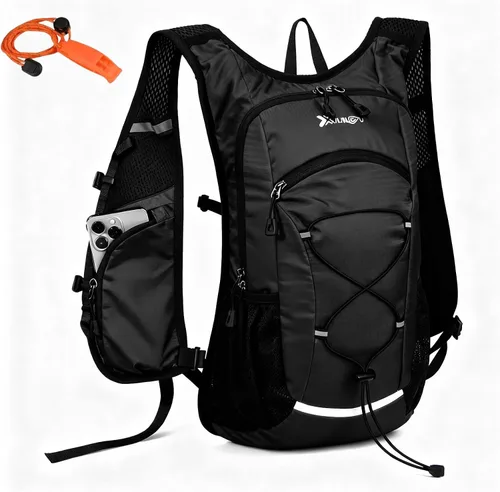 DOJUNS Mochila de senderismo ligera Mochila de viaje 20L impermeable Mochila de senderismo Mochila de camping para hombres y mujeres (negro)