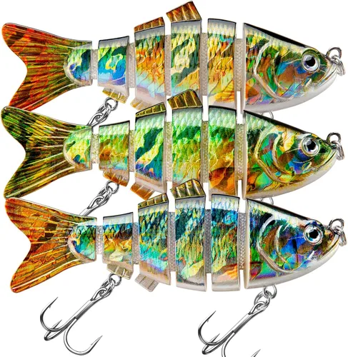 Miniatura 8 de Bass Fishing Lure for Freshwater and Saltwater Lifelike Fishing Lures Multi Jointed Swimbait for Bass Trout Crappie Walleye Pike Fishing Gifts for