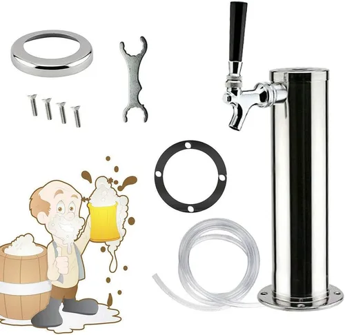 Miniatura 2 de Grifo de acero inoxidable, torre de cerveza de barril, torre de cerveza de barril para el hogar, torre de cerveza de barril para cerveza casera, kit
